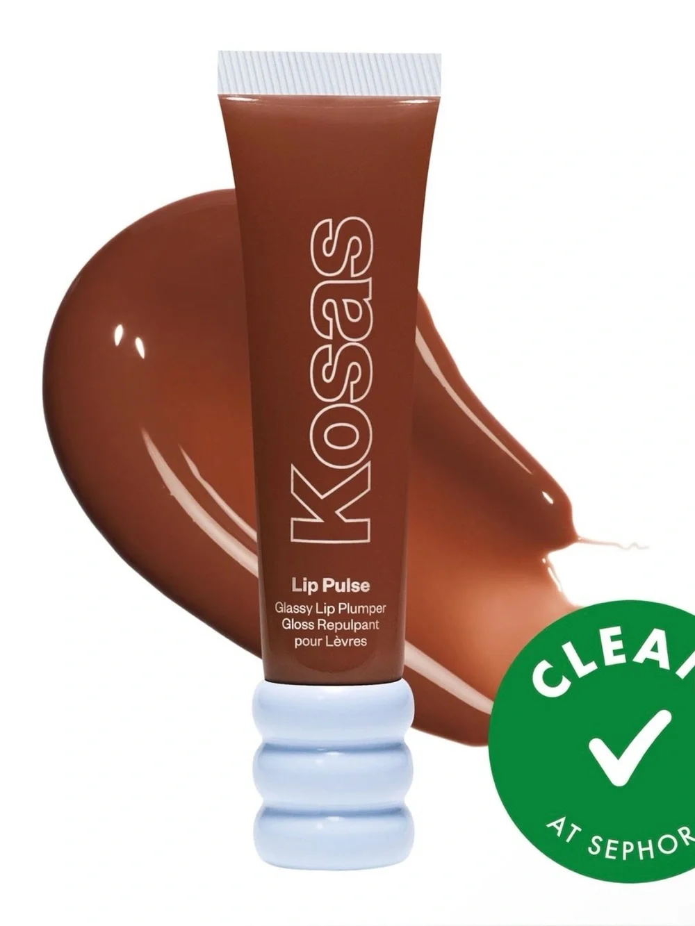 KOSAS Lip Pulse Glassy Lip Plumper Gloss Sixth Sense - sheer warm beige